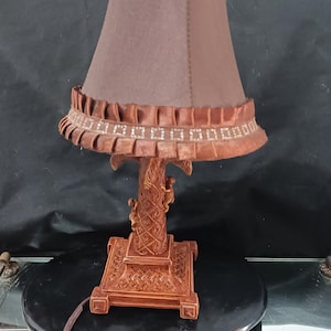 Desk Lamp/Night pineapple light, monkeys climbing banana tree, for Boudoir side table lamp w/shade, office, nursery, bedroom, vintage