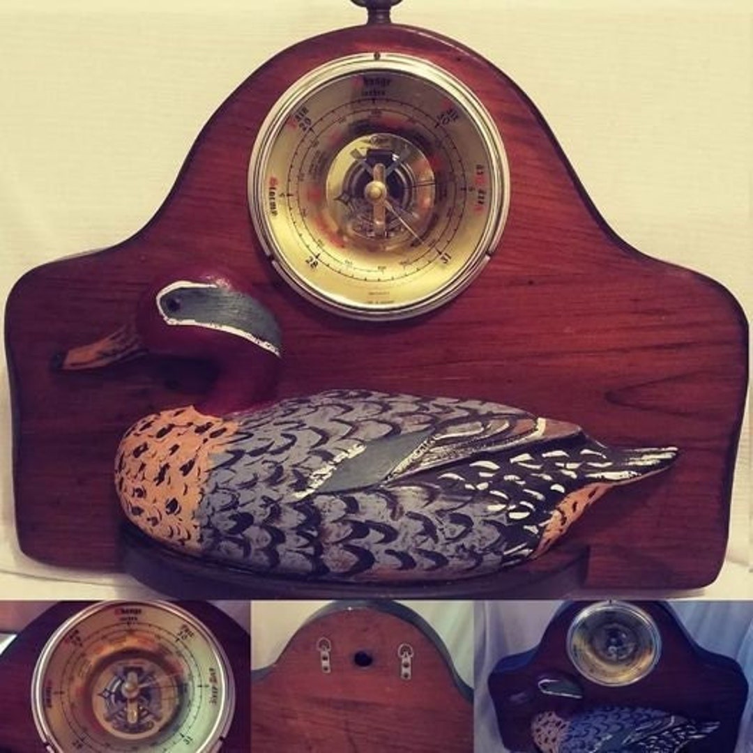 Vintage 1950s Mahogany Duck Barometer Wall Hanging by Etsy