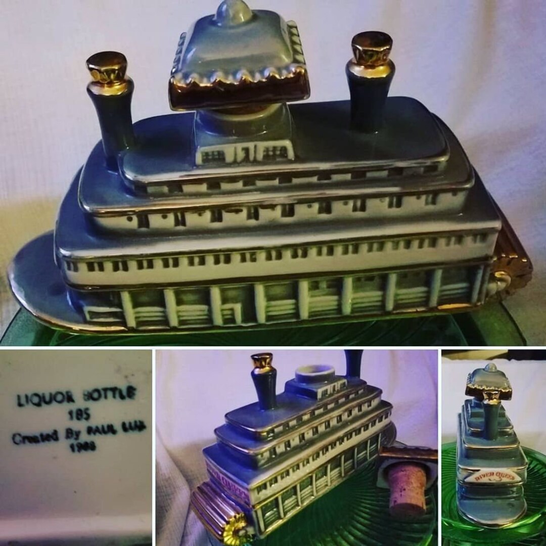 Vintage Paul Lux 1968 Liquor Bottle, river Queen, 185, Whiskey Decanter