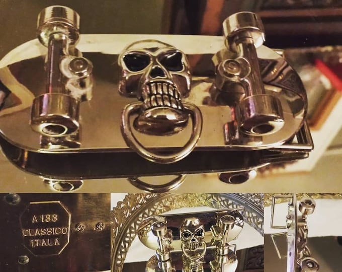 Vintage Chrome Belt Buckle Skateboard With Moving Wheels Etsy
