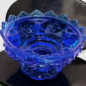 Candle holder Imperial  Early American Hobnail blue, Royal Blue Depression Glass, Holds 6 Candles 5 Small 1 Large, Fenton Hobnail Glass