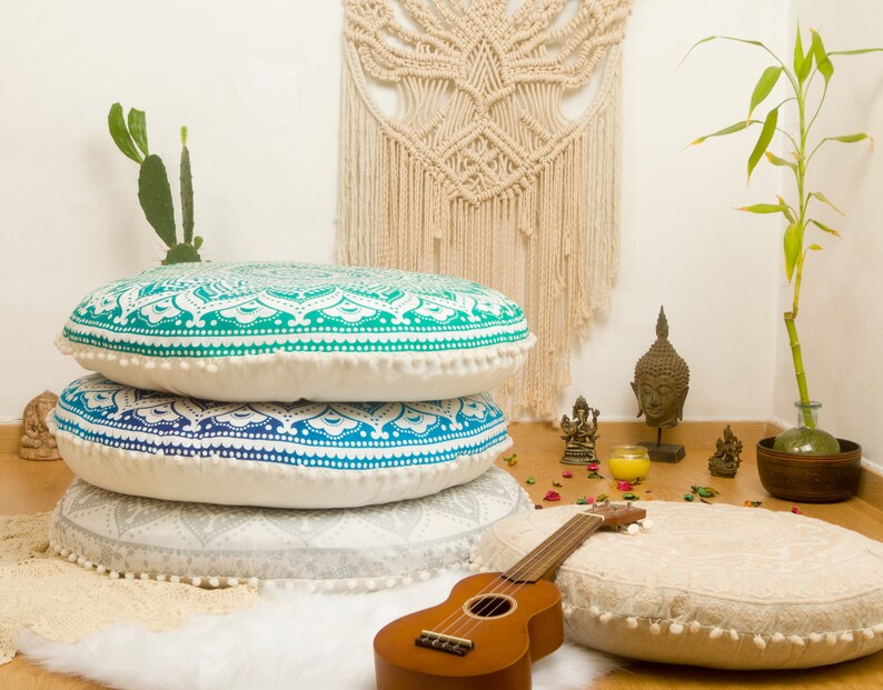 Round Floor Pillow Pouf Cushion filler not included Etsy