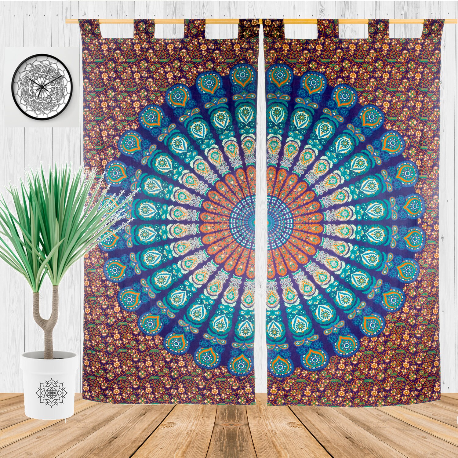 Bohemian Tapestry Curtains Boho Chic Curtains Gypsy Window Etsy