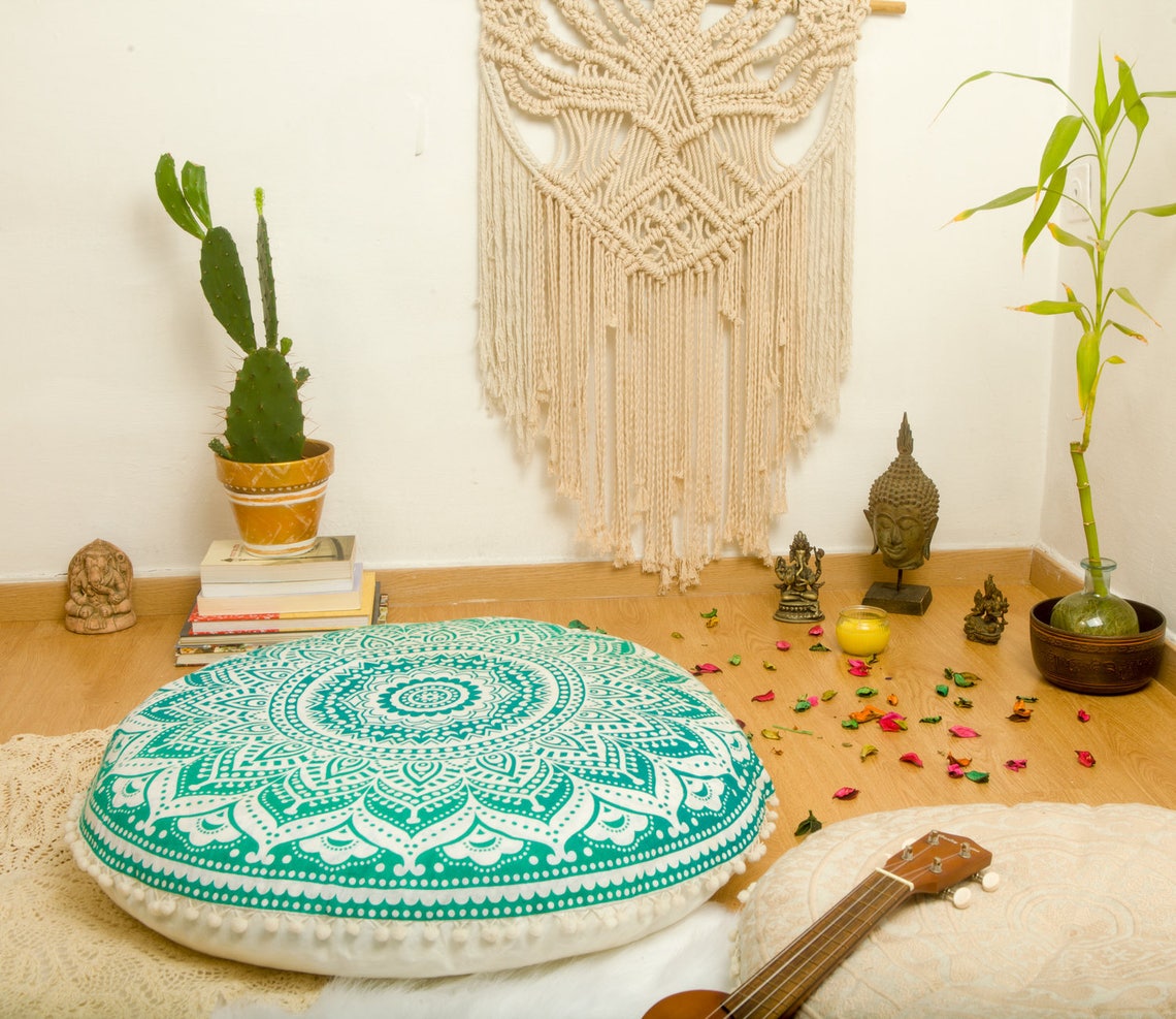 Round Floor Pillow Pouf Cushion filler not included Etsy