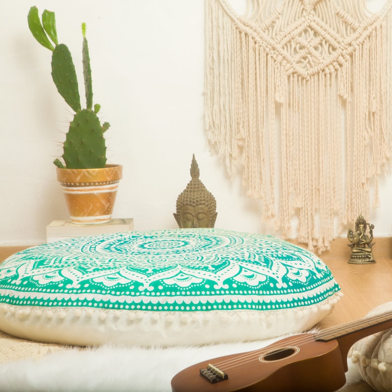 Poufs Floor Cushion Seating Area Meditation Cushion Floor Etsy