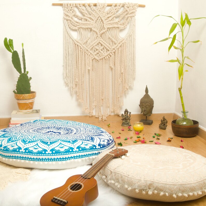 Poufs Floor Cushion Seating Area Meditation Cushion Floor Etsy