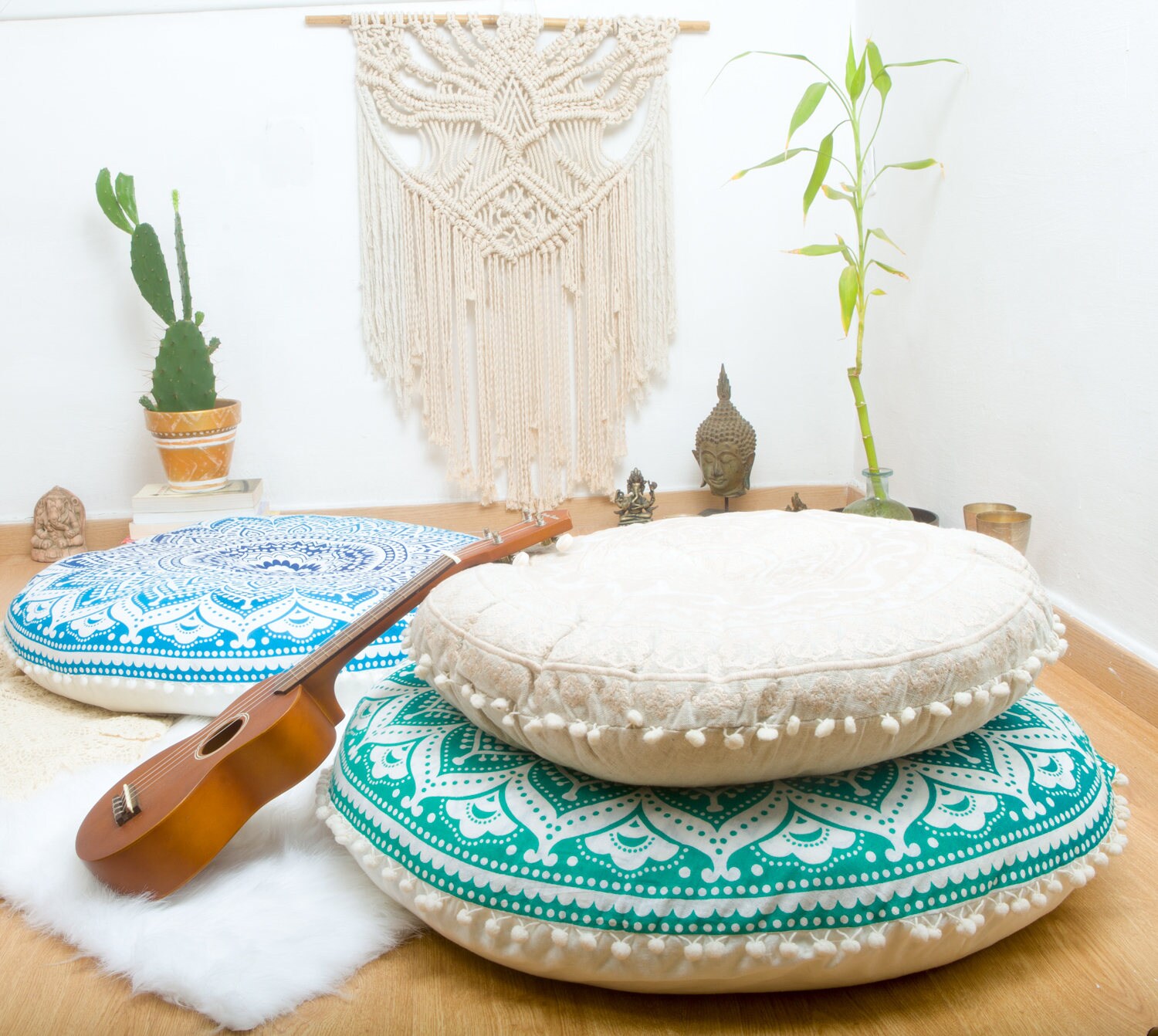 Round Floor Pillow Pouf Cushion filler not included Etsy