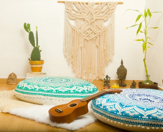 Floor Pillow Sitting Floor Sitting Round Cushion Round Etsy