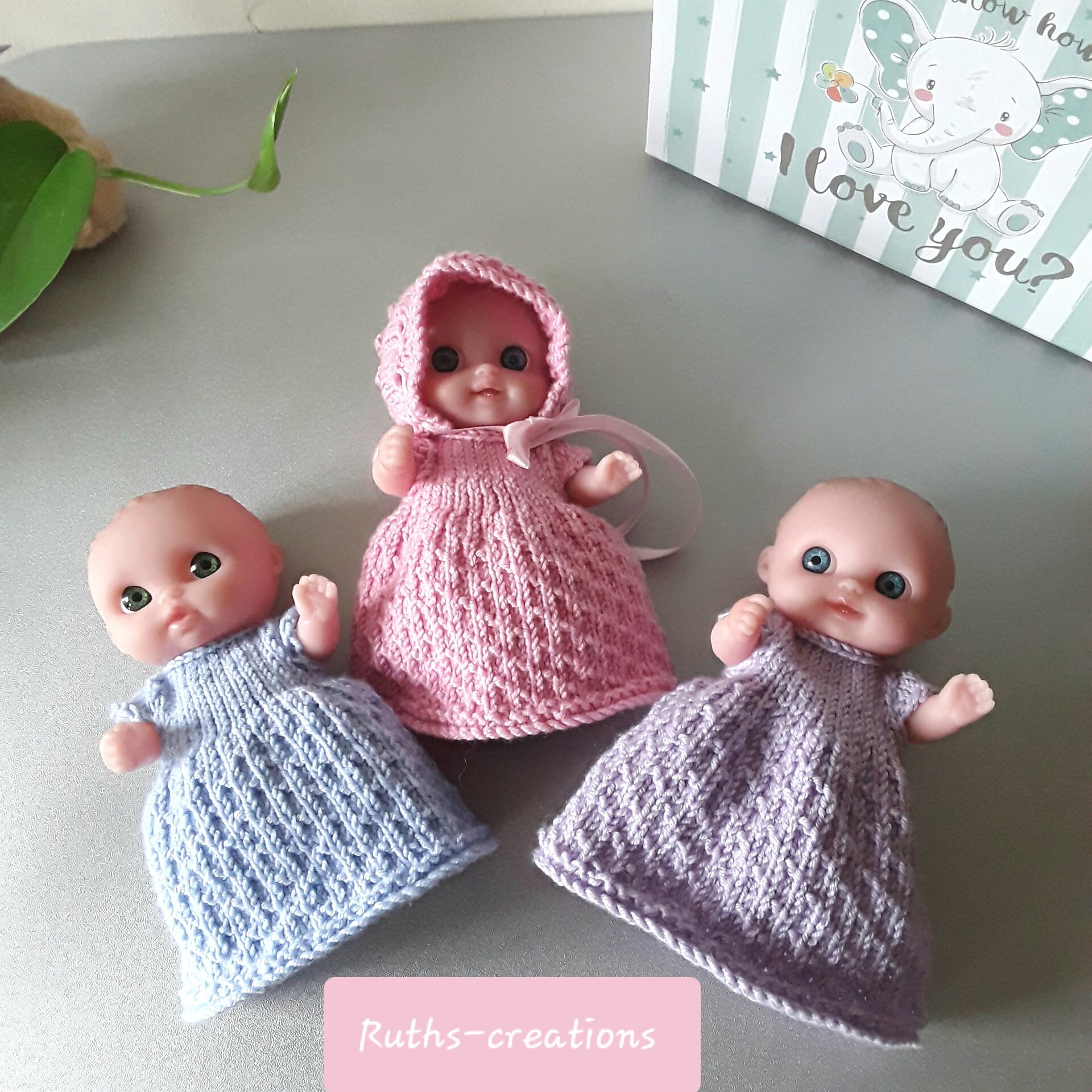Dolls Hand Knitted Clothing for 5 inch Berenguer Dolls (B)