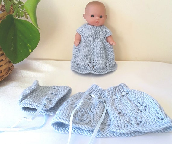 Berenguer Doll with Handknitted Leaves or Flowers Design Clothing Set.