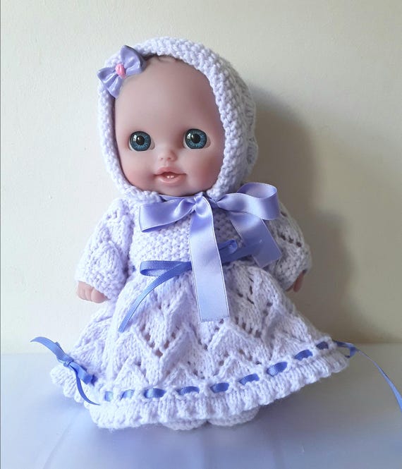 Pretty 8.5 inch Berenguer Doll with Lilac Outfit.