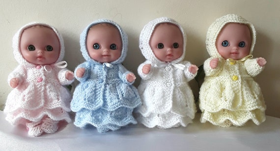Mini lil Cutesies 5 inch Berenguer Doll (B) with Handknitted Clothing Sets.