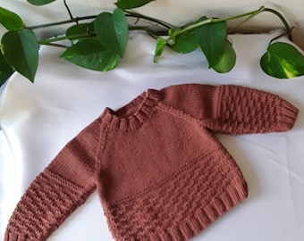 Cosy Handknitted Sweater 0-6 months Old Baby.