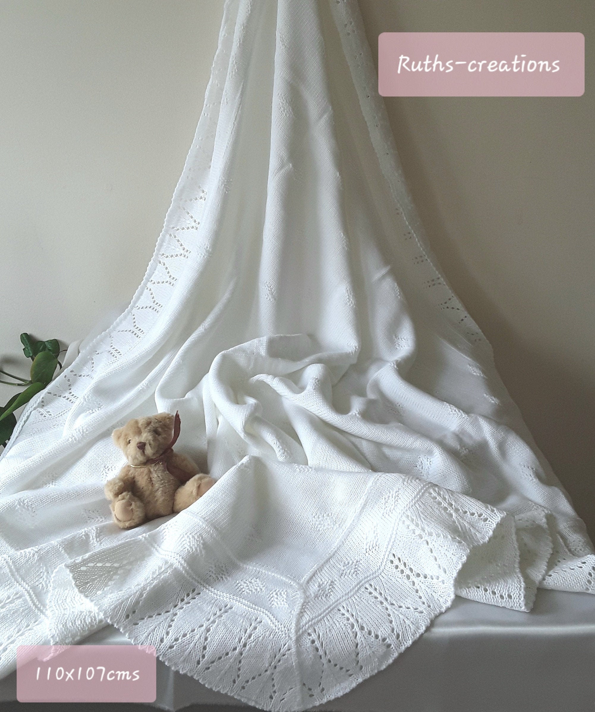 A Beautiful White Baby Shawl made with Acrylic.