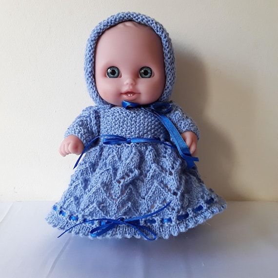 Pretty 8.5 inch Berenguer Doll with Blue Outfit.