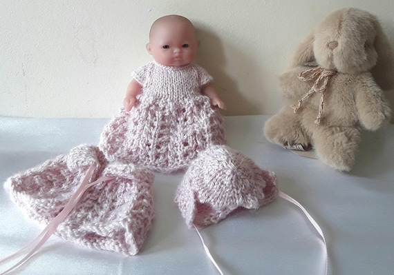 Berenguer Doll with Hand Knitted Double Eyelet Pattern Clothing.