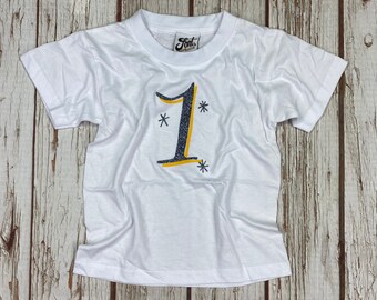 Ready to ship: Kids Number 1 T-Shirt. Birthday Child shirt. Children's Tee's age 1-2 The Monroe Font