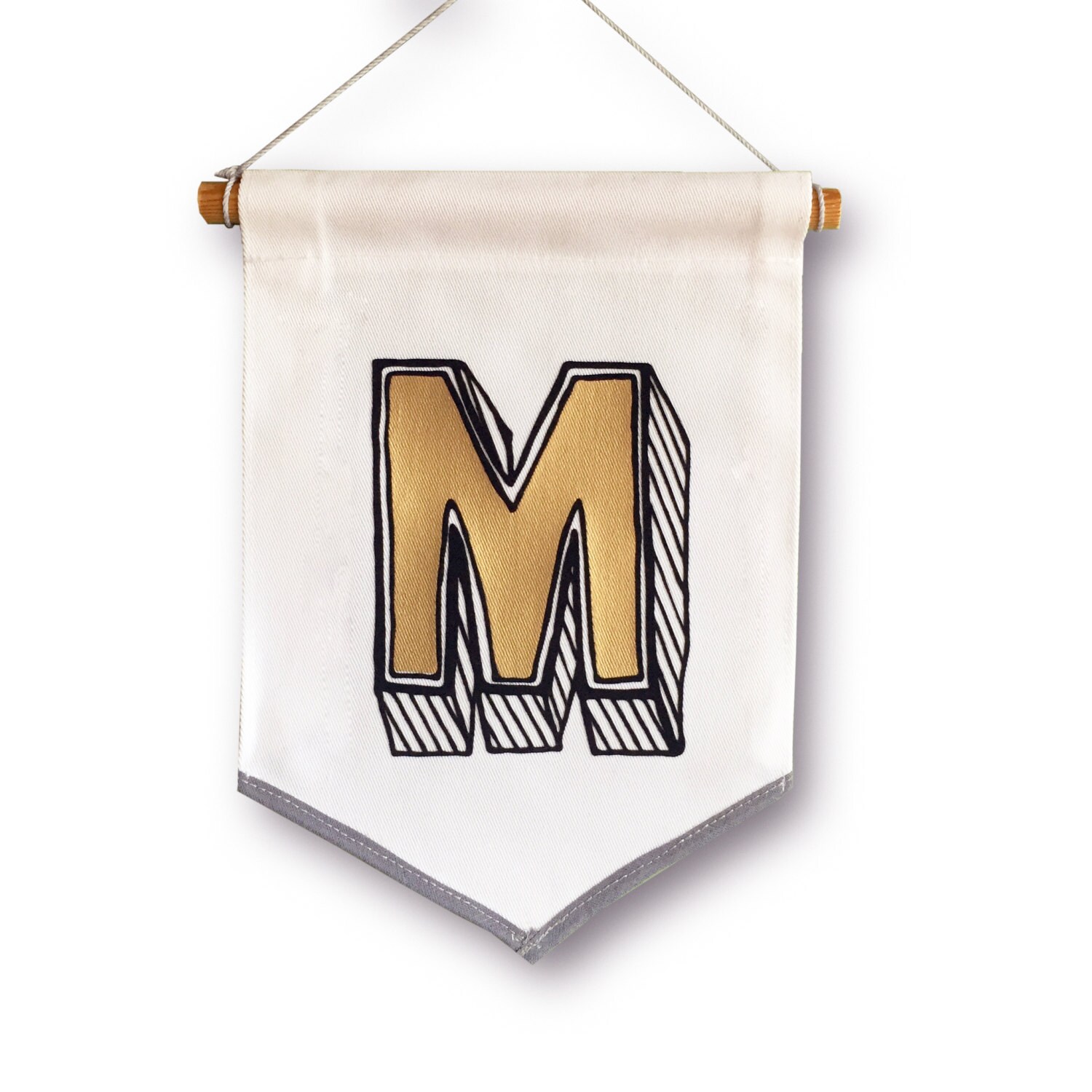 Letter Banner Pennant. Custom Monogram wall hanging Etsy