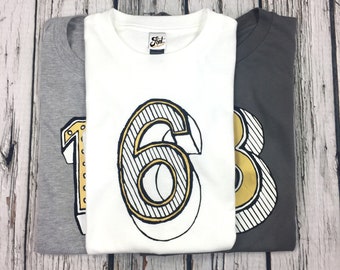 Number Six T-Shirt- kids 6 tshirt- 6th Birthday outfit for boy or girl- Any size! Age 6