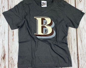 Ready to ship: Kids letter B T-Shirt. Birthday Child shirt. Children's Tee's age 5-6 Stirling Shadow