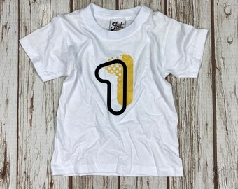 Ready to ship: Kids Number One T-Shirt. Birthday Child shirt. Children's Tee's age 1-2 Fat Babs