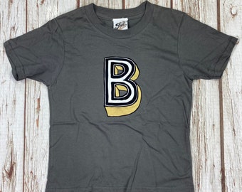 Ready to ship: Kids letter B T-Shirt. Birthday/Age Child shirt. Children's Tee's age 3-4 Juniper Red font