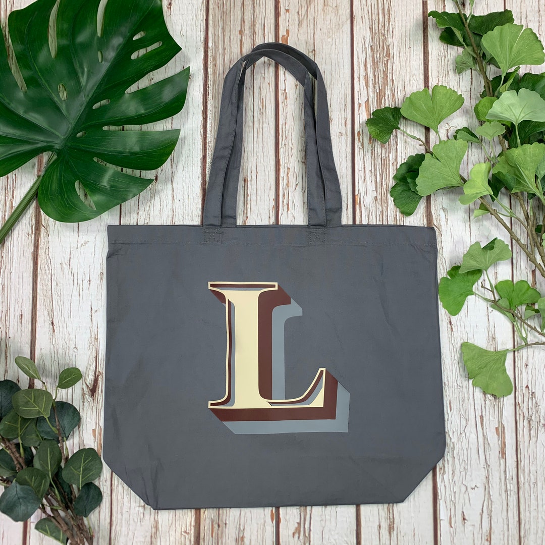 Shopper per lettere in cotone Borsa tote maxi con