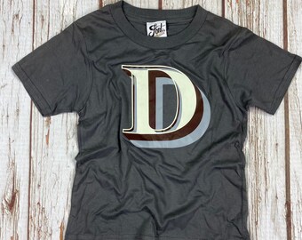 Ready to ship: Kids letter D T-Shirt. Birthday Child shirt. Children's Tee's age 3-4 Stirling Shadow