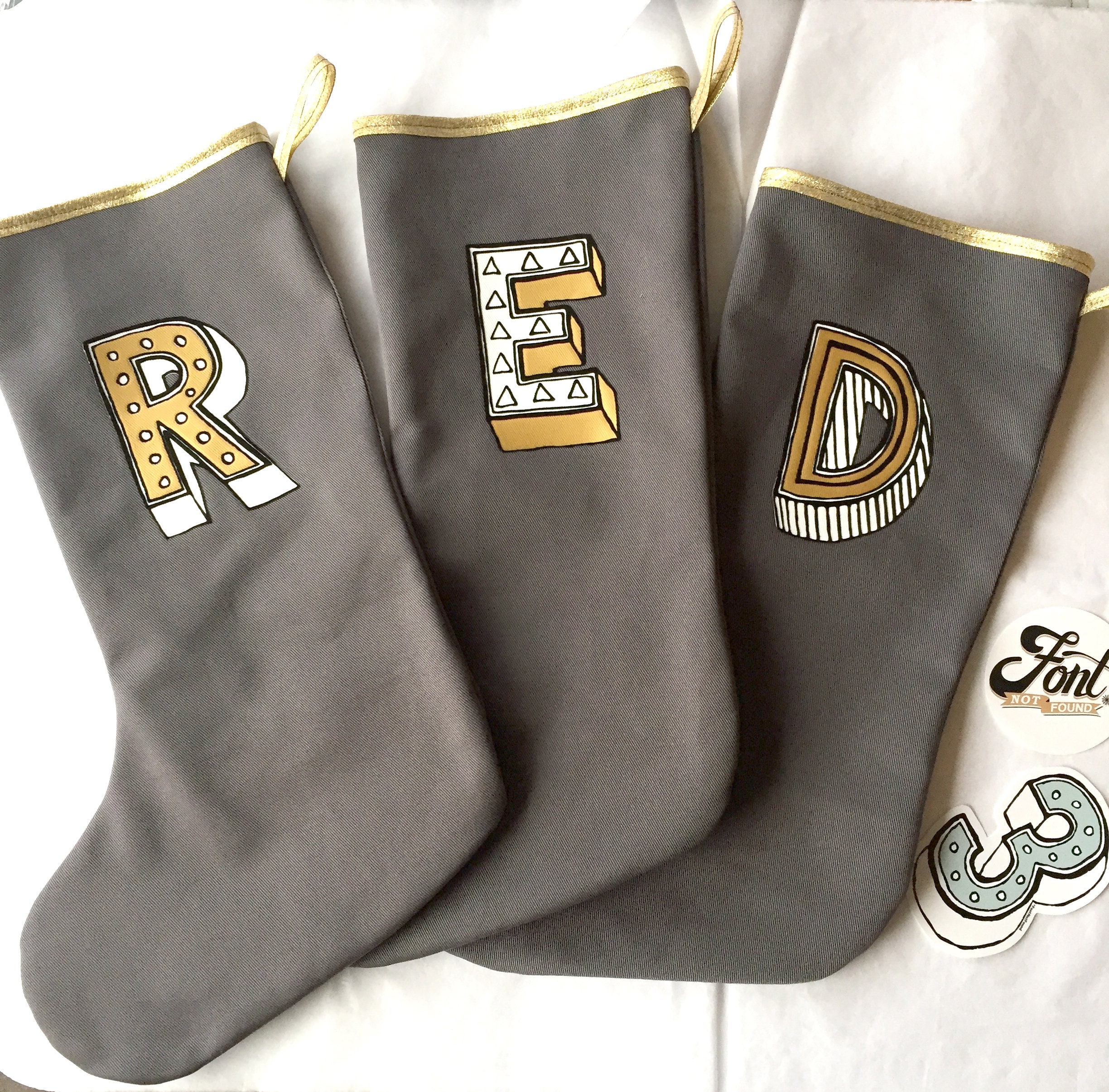 Christmas Personalised Stocking Monogram Holiday decoration Etsy