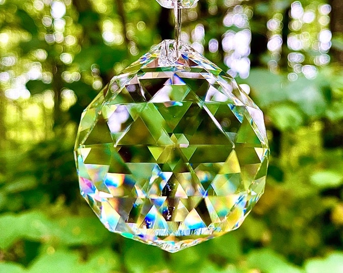Crystal Ball Prism Crystal Ball Sun Catcher Hanging Prisms Etsy