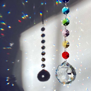 Colored sun catcher, rainbow sun catcher, crystal ball sun catcher, crystal sun catcher, hanging prisms, multicolor sun catcher, gifts
