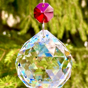 Colored sun catcher, rainbow sun catcher, crystal ball sun catcher, crystal sun catcher, hanging prisms, multicolor sun catcher, gifts