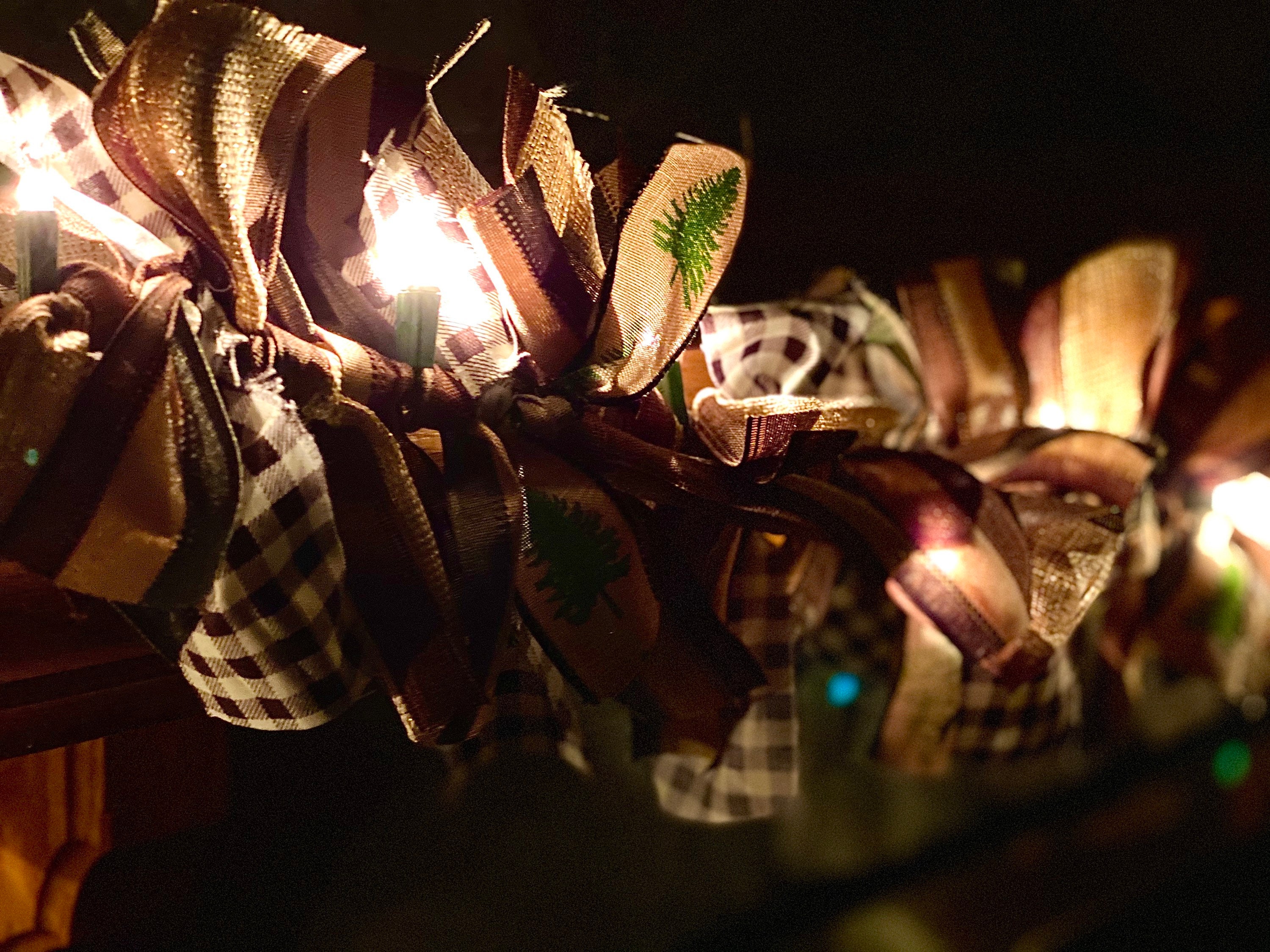 5ft Rustic lighted garland rustic garland Fall Garland Etsy