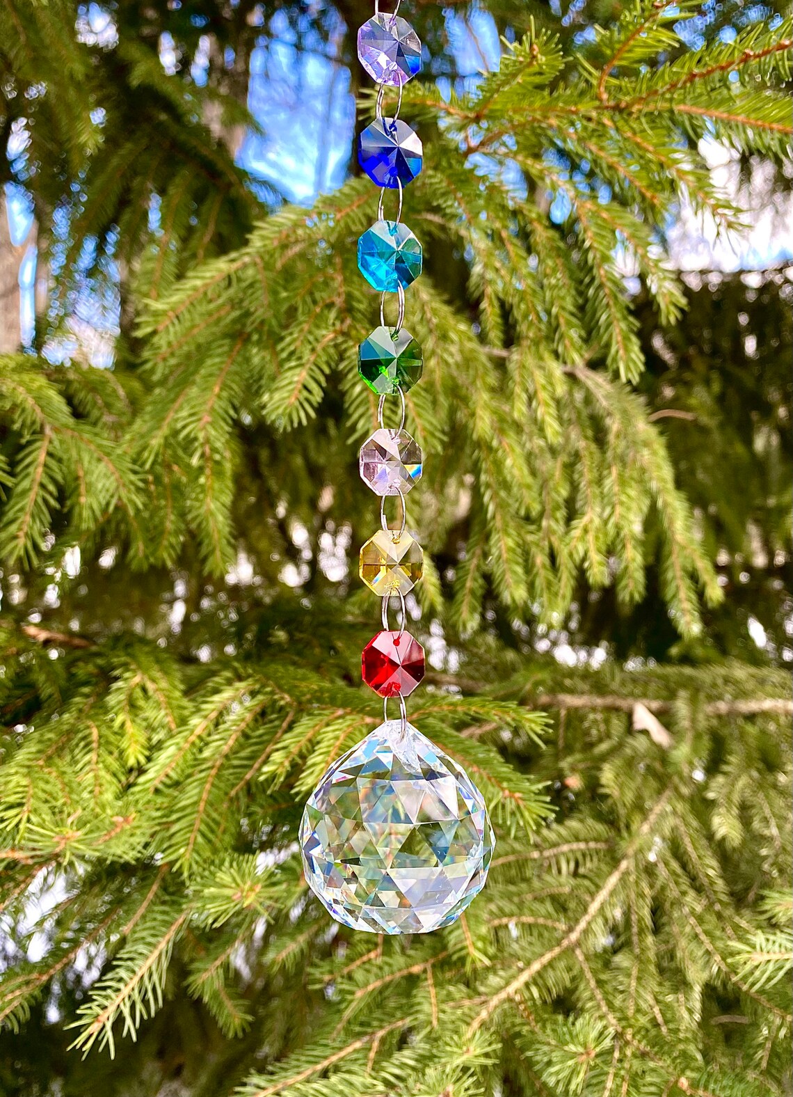 Colored Sun Catcher Rainbow Sun Catcher Crystal Ball Sun Etsy