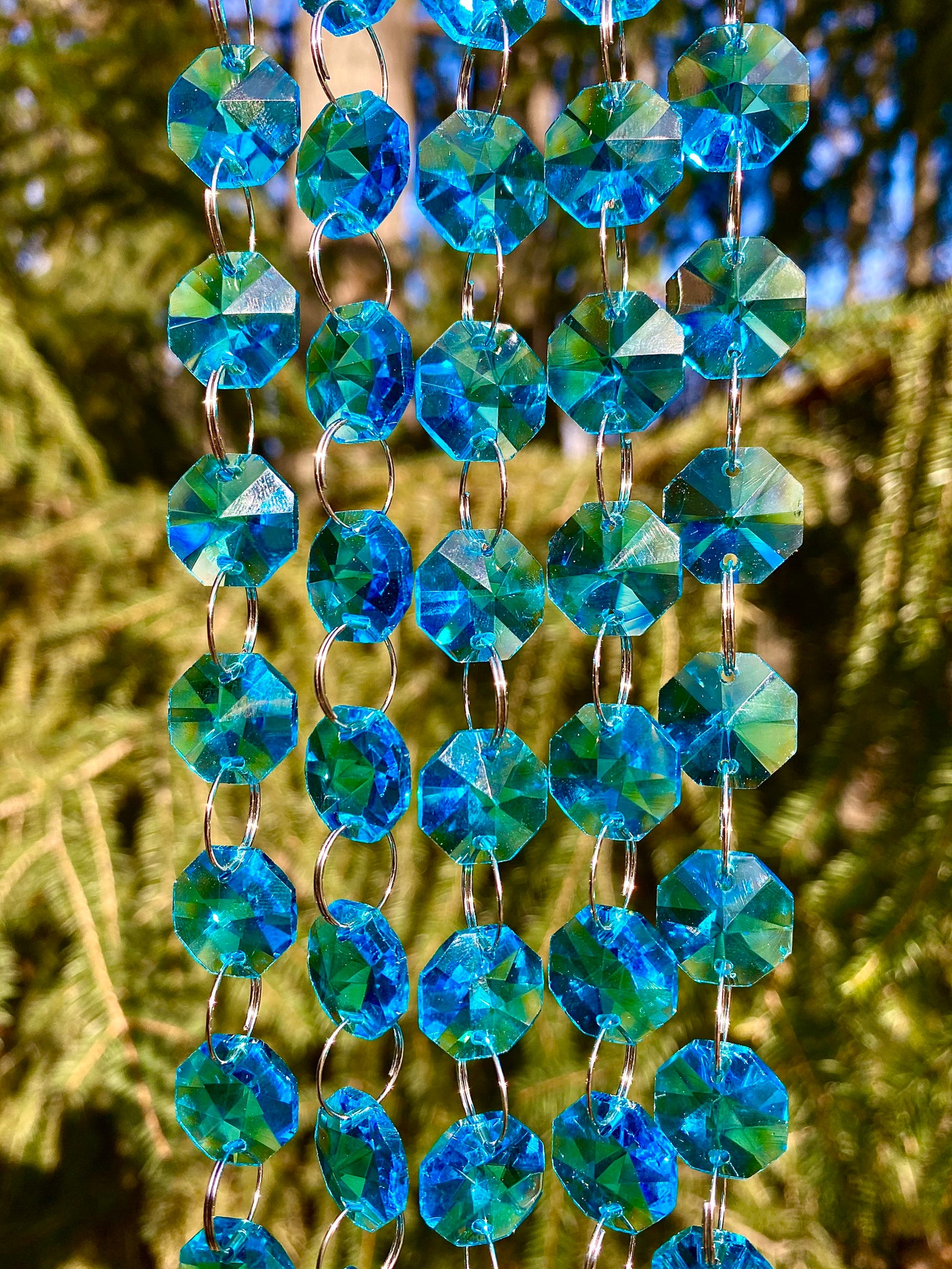 Blue Sun Catcher Crystal Sun Catcher Aqua Sun Catcher Etsy