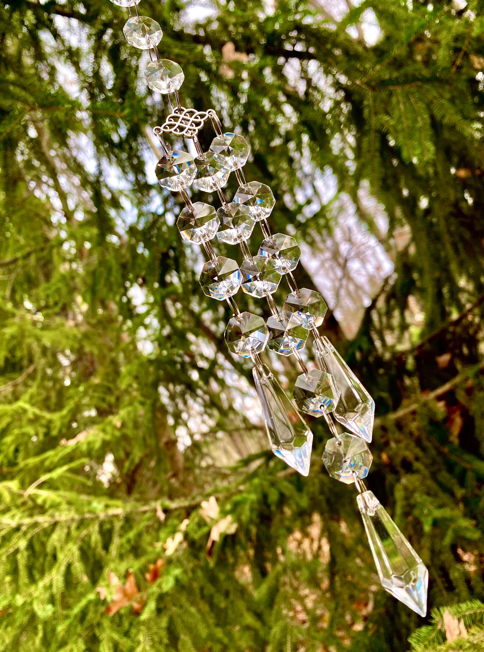 Small Crystal Sun Catcher Hanging Crystals Hanging Prisms Etsy