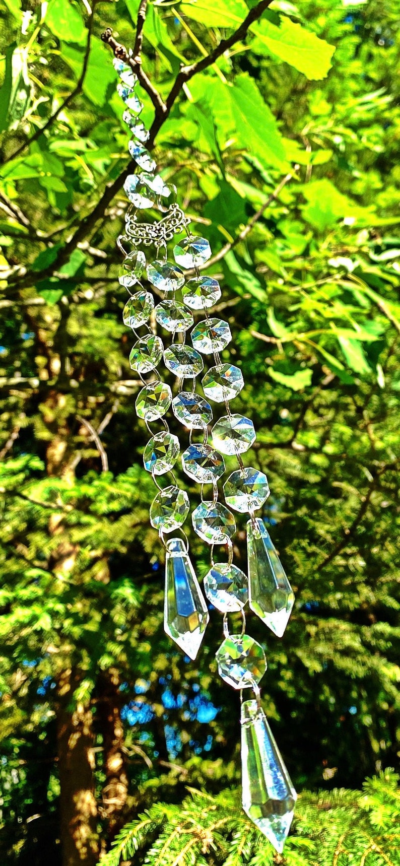 Crystal Sun Catcher Crystal Sun Catcher Hanging Prisms Etsy