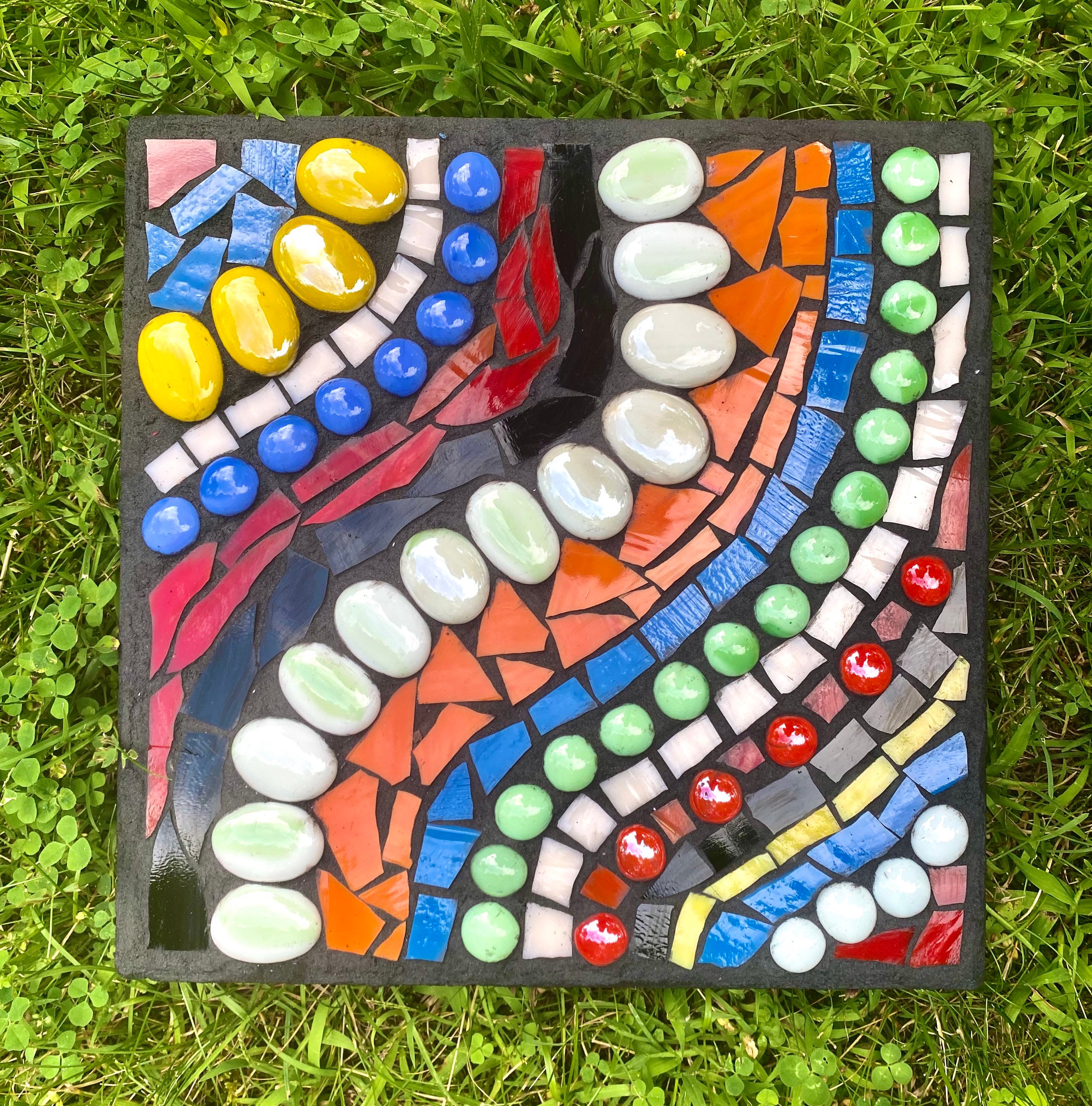 Mosaic Garden Stone Stepping Stone Mosaics Mosaic Stones Etsy