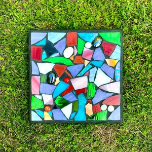 Mosaic stepping stone, mosaics, garden stones, stepping stones, mosaic art, abstract mosaic, garden art, garden decor