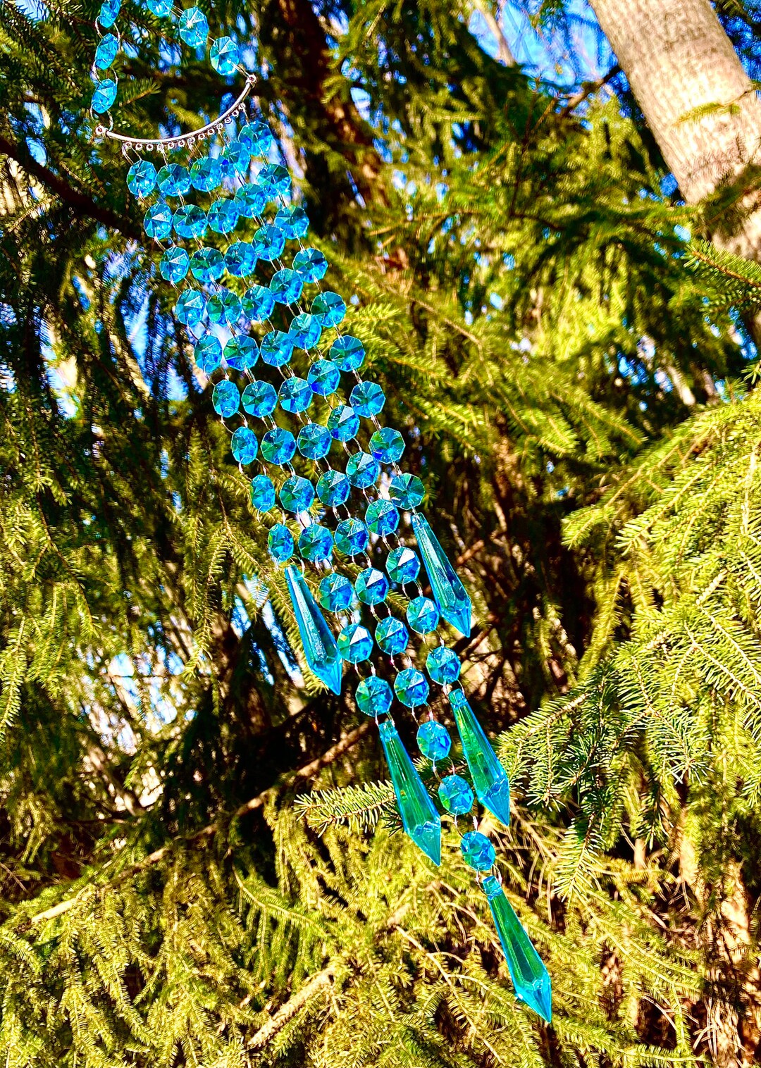 Blue Sun Catcher Crystal Sun Catcher Aqua Sun Catcher Etsy
