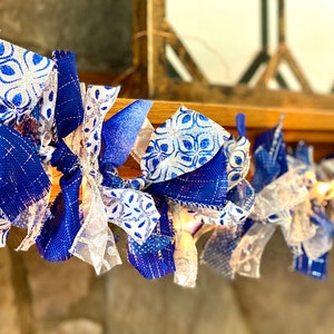 8ft verlichte winter slinger, kerst slinger, vakantie slingers, verlichte slingers, blauwe slingers, winter decor, kerst decor, decor