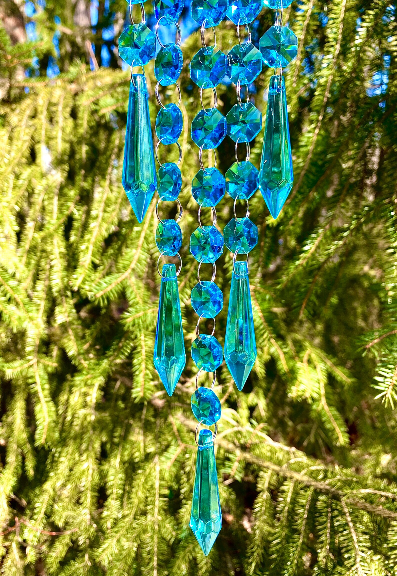 Blue Sun Catcher Crystal Sun Catcher Aqua Sun Catcher Etsy