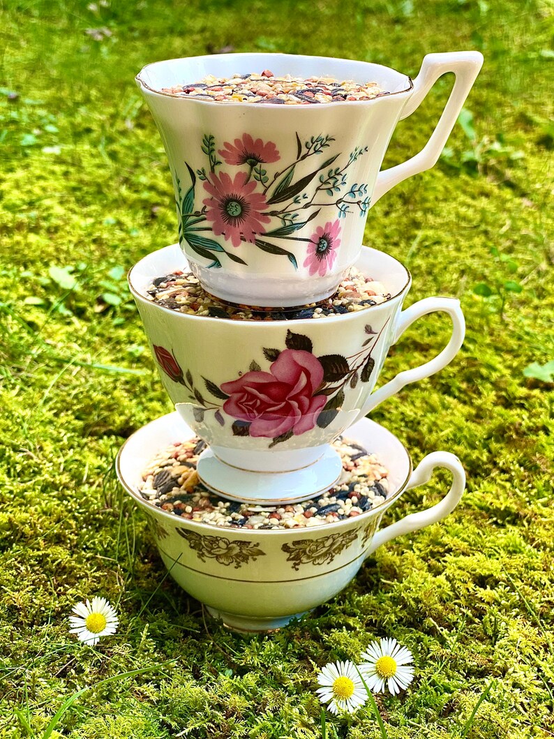 Tea Cup Bird Feeder Bird Feeders Tea Cup Suet Feeder Suet Etsy