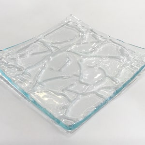 TeaSpoon Rest - Clear Krinkle 3” Stained Glass Jewelry Ring Dish B07