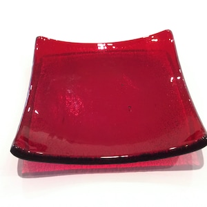 Raspberry TeaBag Dish Stained Glass Jewelry Ring Dish T38