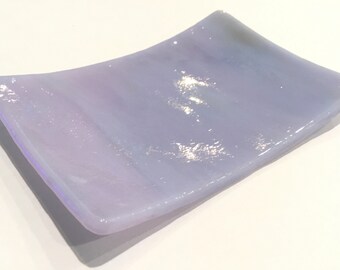 Jewelry Tray -  Periwinkle Stained Glass Jewelry Ring Dish L18