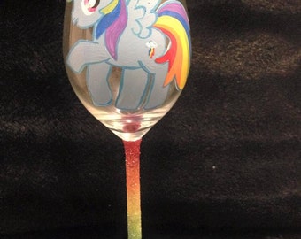 Rainbow Dash Wine Glass