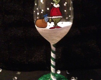 The Grinch Wine Glass