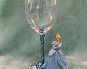 Cinders figure hand made wine glass