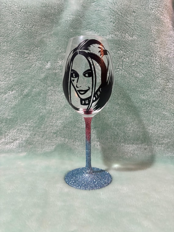 Harley quinn wine glass